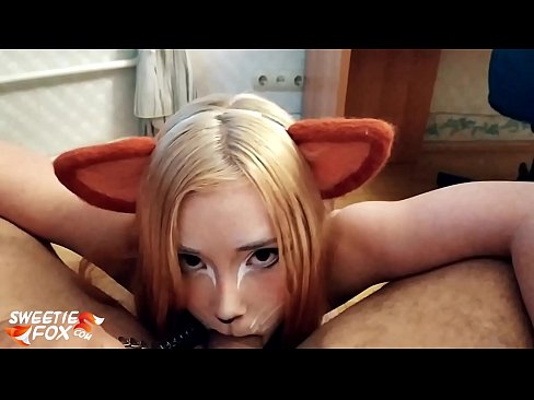 ❤️ キツネがチンポを飲み込み、口の中にザーメンを出す ❤ 美女ポルノ ❌️